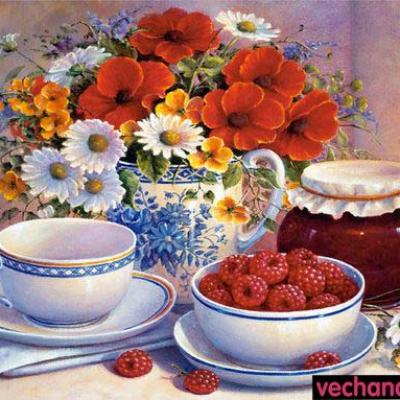 TRANH TINH VAT HOA VÀ TRÁI CÂY 50X60