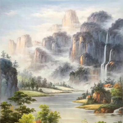 Tranh sơn thủy thác nước 17