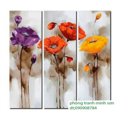 TRANH HOA BỘ 3 TẤM 07