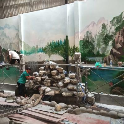 Vẽ tranh sơn thủy hòn non bộ